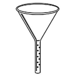 Solvent Addition Funnel Stem OD 22mm. Stem length 75mm.