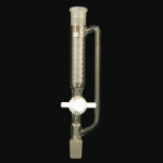 Cylindrical Addition Funnel, Graduated, PTFE Stopcock Capacity 10mL. Joints size 14/20. Stopcock bore size 2mm.
