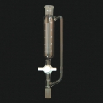Cylindrical Addition Funnel, Graduated, PTFE Stopcock Capacity 25mL. Joints size 14/20. Stopcock bore size 2mm.