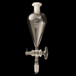Squibb Separatory Funnel, Glass Stopcock and Ground Joint Capacity 60mL. Joints size 14/20. Bore size 2mm.
Overall length: 220mm.