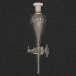 Squibb Separatory Funnel, Glass Stopcock Capacity 60ml. Joint size 14/20. Bore size 2mm.
Overall length: 220mm.