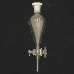 Squibb Separatory Funnel, Glass Stopcock Capacity 125ml. Joint size 19/22. Bore size 2mm.