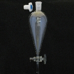 Squibb Separatory Funnel, Glass Stopcock Capacity 500ml. Joint size 24/40. Bore size 4mm.