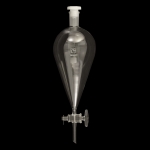 Squibb Separatory Funnel, Glass Stopcock Capacity 1000ml. Top outer joint size 24/40. Bore size 4mm.