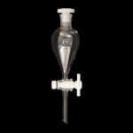 Squibb Separatory Funnel, PTFE Stopcock Capacity 60ml. Top outer joint size 14/20. Bore size 2mm.