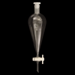 Squibb Separatory Funnel, PTFE Stopcock Capacity 500ml. Outer joint size 24/40. Bore size 4mm.