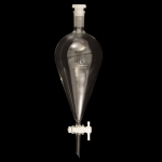 Squibb Separatory Funnel, PTFE Stopcock Capacity 1000mL. Top outer joint size 24/40. Bore size 4mm.