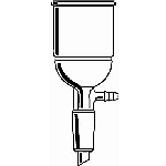 Filtration Buchner Funnels, Fritted, Ground Joint Capacity 350mL. Coarse Porosity (G2). Lower inner joint 24/40.