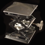 Laboratory Jack, Stainless Steel Size 15x15x25 cm (6x6x10 in approx).