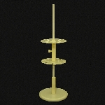 Rotary Pipette Stand, Polypropylene Rod height: 23 in.
Rod diameter (thin part): 1/2 in. Rod diameter (thick part): 1 in.
Stand base diameter: 7.5 in. Discs diameter: 7 1/4 in.
Holes diameters (top disc/bottom disc):
8 x 10/16 in (9/16 in)
4 x 8/16 in (7/16 in)
4 x 7/16 in (5/16 in)