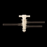 Double Oblique Bore Stopcock, PTFE Plug Bore size 2mm.