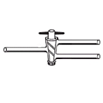 ST-4015: Double Oblique Bore Stopcock, PTFE Plug