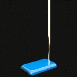Retort Ring Stands Base dimension: 160x100 mm (6x4 in aprox). Rod location: Side. Color: blue. 
Rod size: 10x445 mm (3/8 x 17.5 in aprox).