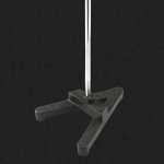 Retort Stands, A Shape Base side length: 7.5 inches.
Rod diameter: 7/16 inches. Rod height: 23 inches.